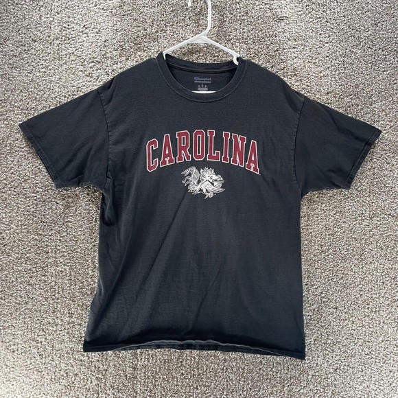 Champion Black Short Sleeve Tee Varsity Style - Picture 1 of 5